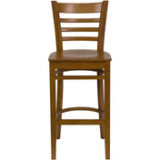 Bar Stool with Ladder Back and Footrest in Cherry