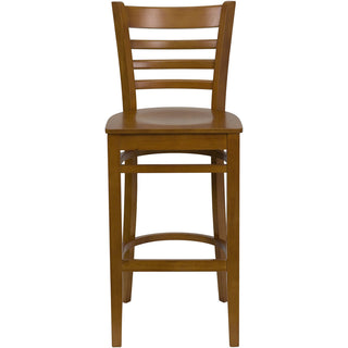 Bar Stool with Ladder Back and Footrest in Cherry