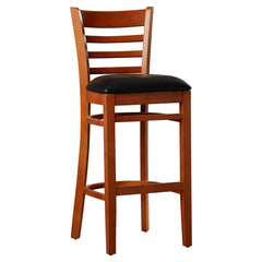 Bar Stool with Ladder Back and Footrest in Cherry