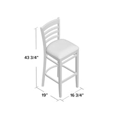 Bar Stool with Ladder Back and Footrest in Cherry