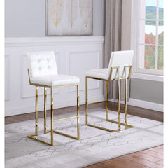 Bar Stools, Set of 2, Teal Velvet Upholstery with Metal Frame