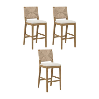 Bar Stools, Set of 3 with Solid Wood Frame