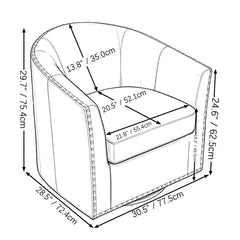Barrel Chair, Blue Polyester Blend with Black Legs
