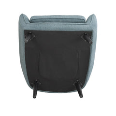 Barrel Chair, Blue Polyester Blend with Black Solid Wood Legs