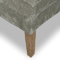Barrel Chair, Smoke Gray Velvet, Brown Wood Legs