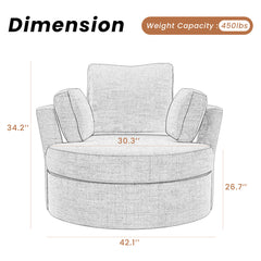 Barrel Chair, Swivel, Green Polyester, Black Legs