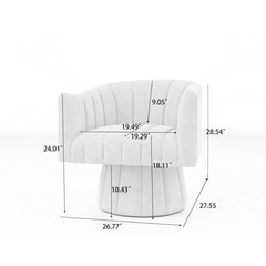 Barrel Chair with 360-Degree Swivel in Red Velvet