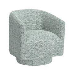 Barrel Chair with 360° Swivel in Blue Heathered Polyester