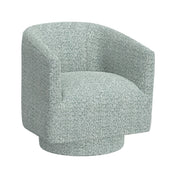 Barrel Chair with 360° Swivel in Blue Heathered Polyester