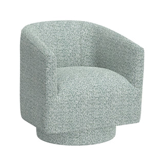 Barrel Chair with 360° Swivel in Blue Heathered Polyester
