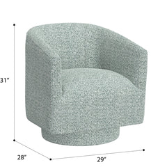 Barrel Chair with 360° Swivel in Blue Heathered Polyester