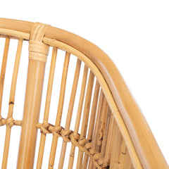 Barrel Chair with Wicker Frame in White