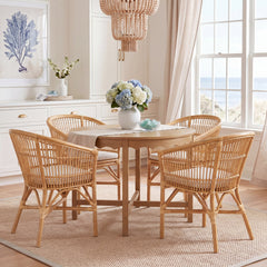Barrel Chair with Wicker Frame in White