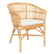 Barrel Chair with Wicker Frame in White