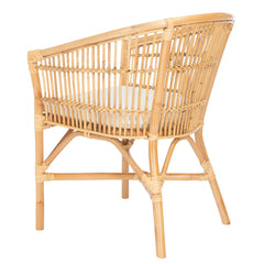 Barrel Chair with Wicker Frame in White