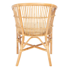 Barrel Chair with Wicker Frame in White
