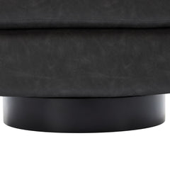 Barrel Chairs, Set of 2, Black Faux Leather
