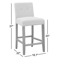 Barstools, Set of 2, Solid Wood, Polyester, Green, Walnut Base