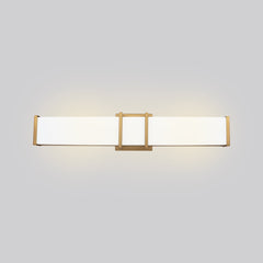 Bath Sconce, 1 Light, Brushed Gold Metal with White Acrylic Shade