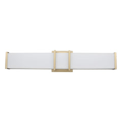 Bath Sconce, 1 Light, Brushed Gold Metal with White Acrylic Shade