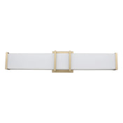 Bath Sconce, 1 Light, Brushed Gold Metal with White Acrylic Shade
