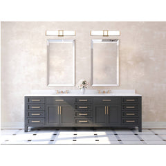 Bath Sconce, 1 Light, Brushed Gold Metal with White Acrylic Shade