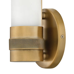 Bath Sconce, 1-Light, Etched Glass Shade with Champagne Bronze Finish