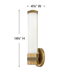 Bath Sconce, 1-Light, Etched Glass Shade with Champagne Bronze Finish