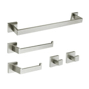Bathroom Accessory Set, Lasdun, 5-Piece with 18 In Towel Bar in Brushed Nickel