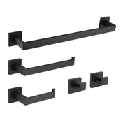 Bathroom Accessory Set, Lasdun, 5-Piece with 18-Inch Towel Bar in Matte Black