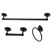 Bathroom Accessory Set, Victorian, 3-Piece with 18-Inch Towel Bar in Matte Black
