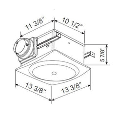 Bathroom Fan, 110 CFM, Humidity Sensor, 5 Speeds, White