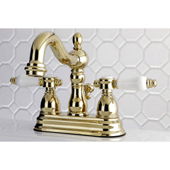 Bathroom Faucet, Bel-Air, 4-Inch Centerset with Double Handles in Polished Brass