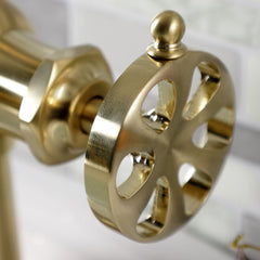 Bathroom Faucet, Belknap, One-Handle with Push Pop-Up Drain in Brushed Brass