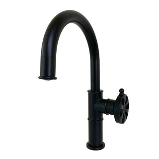 Bathroom Faucet, Belknap, One-Handle with Push Pop-Up Drain in Matte Black