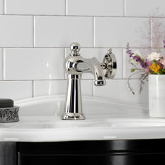 Bathroom Faucet, Belknap, One-Handle with Push Pop-Up Drain in Polished Nickel