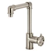 Bathroom Faucet, Belknap, Single Handle with Push Pop-Up Drain in Brushed Nickel