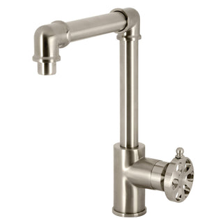 Bathroom Faucet, Belknap, Single Handle with Push Pop-Up Drain in Brushed Nickel