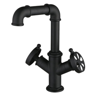 Bathroom Faucet, Belknap, Two-Handle 1-Hole with Push Pop-Up Drain in Matte Black