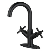 Bathroom Faucet, Concord, Two-Handle with Push Pop-Up Drain in Matte Black
