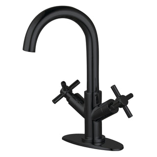 Bathroom Faucet, Concord, Two-Handle with Push Pop-Up Drain in Matte Black