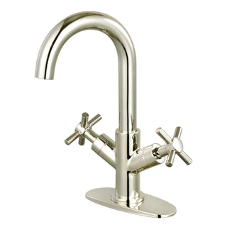 Bathroom Faucet, Concord, Two-Handle with Push Pop-Up Drain in Polished Nickel