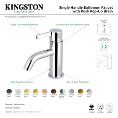 Bathroom Faucet, Continental, Single-Hole One-Handle in Polished Nickel