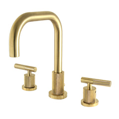 Bathroom Faucet, Convergent, Two-Handle, Knurled Handle, Brushed Brass