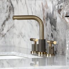 Bathroom Faucet, Convergent, Two-Handle, Widespread, Antique Brass