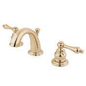 Bathroom Faucet, English Country, Two-Handle Widespread in Polished Brass