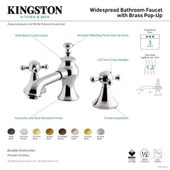 Bathroom Faucet, English Country, Widespread, 2-Handle, Brushed Brass