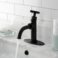 Bathroom Faucet, Fuller, One-Handle 1-Hole with Pop-Up Drain in Matte Black