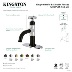Bathroom Faucet, Fuller, One-Handle 1-Hole with Pop-Up Drain in Matte Black