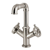 Bathroom Faucet, Fuller, Two-Handle with Push Pop-Up Drain in Brushed Nickel